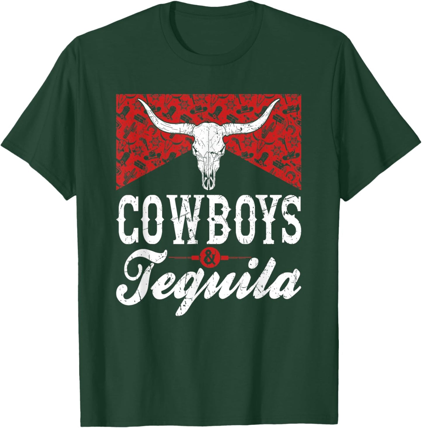 Cowboys & Tequila Rodeo Country T-Shirt - T-Shirt | Forest