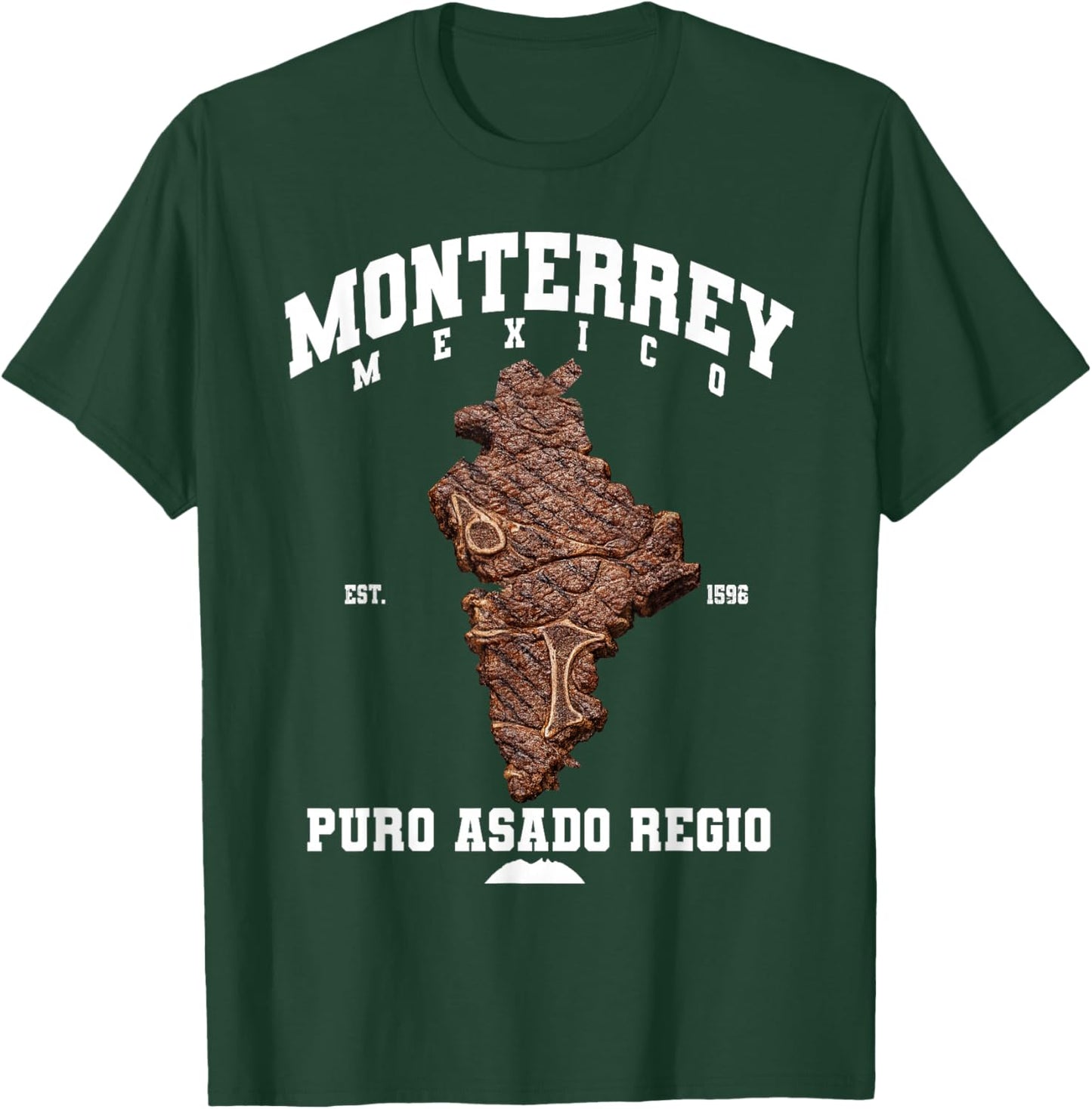 Monterrey Nuevo Leon Carne Asada Steak Map Mexican Grill T-Shirt - T-Shirt | Forest