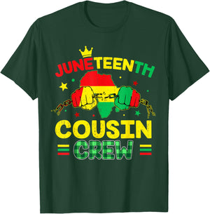 Juneteenth Cousin Crew African Afro Boys Girls Kids Toddler T-Shirt - T-Shirt | Forest