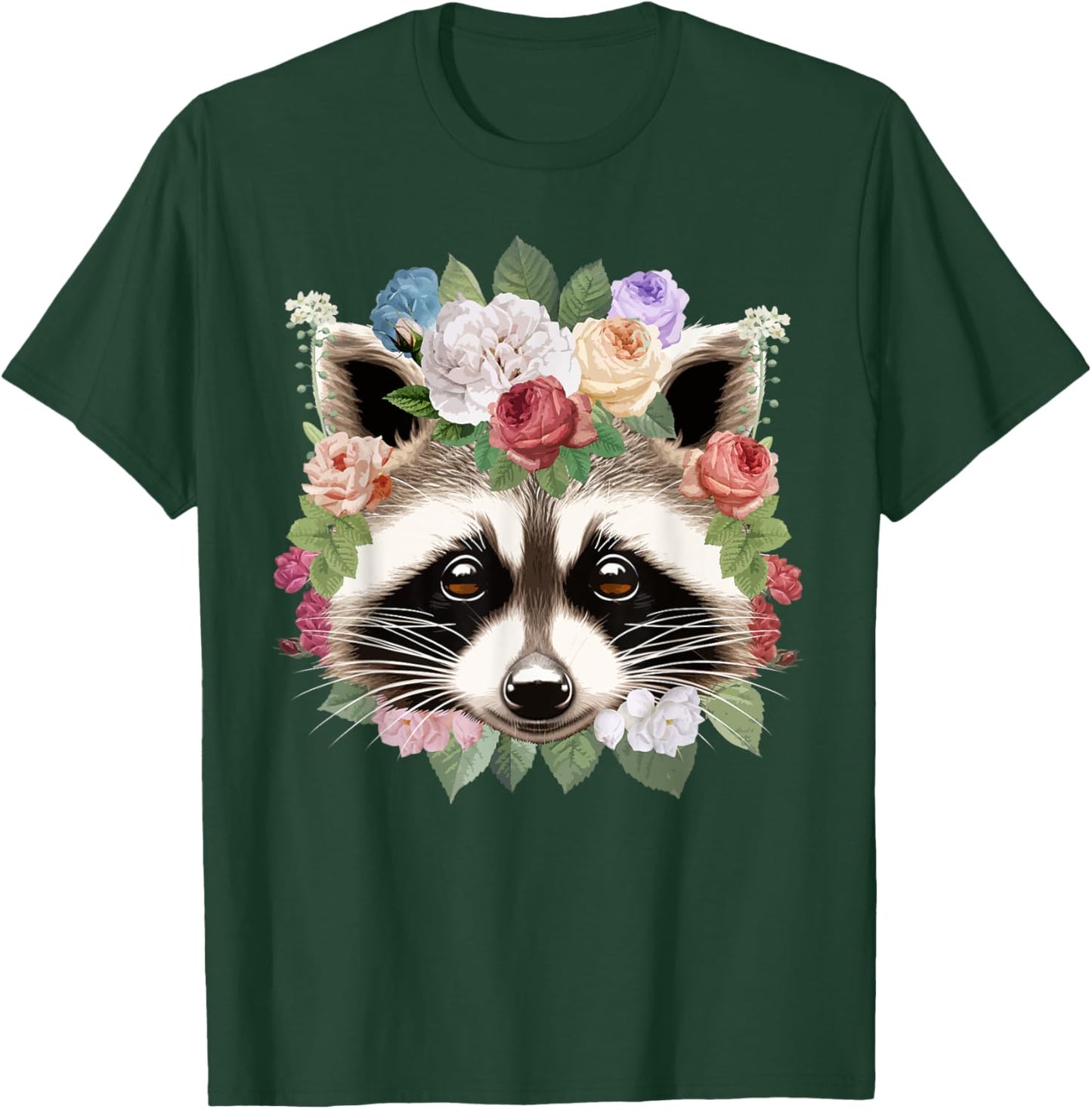 Cute Raccoon Art Girls Kids Racoon Lover Raccoon T-Shirt - T-Shirt | Forest