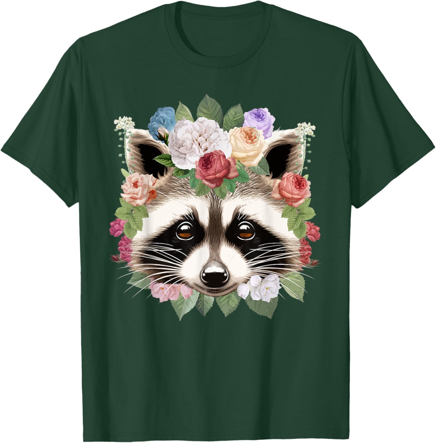 Cute Raccoon Art Girls Kids Racoon Lover Raccoon T-Shirt - T-Shirt | Forest