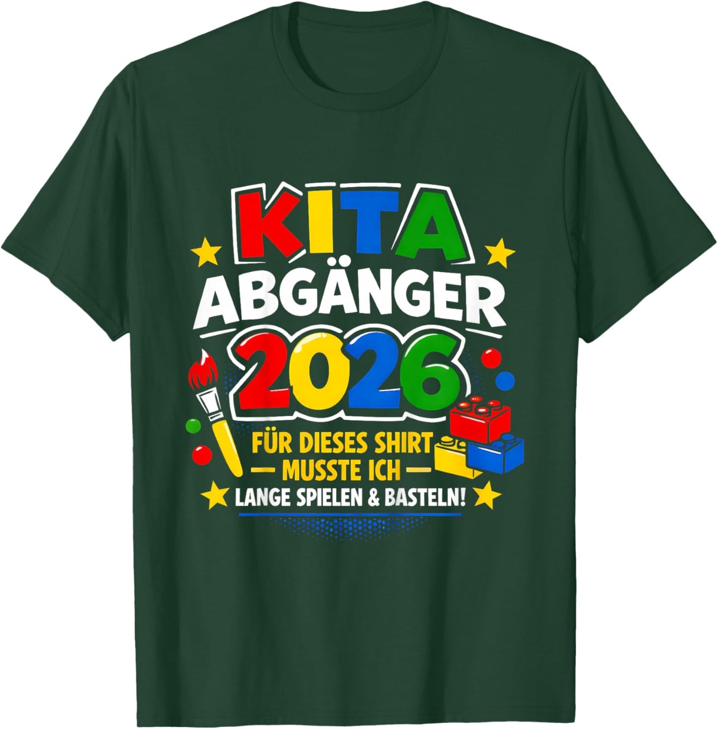 Kinder Kita Abgänger 2026 Lange Spielen und basteln T-Shirt - T-Shirt | Forest