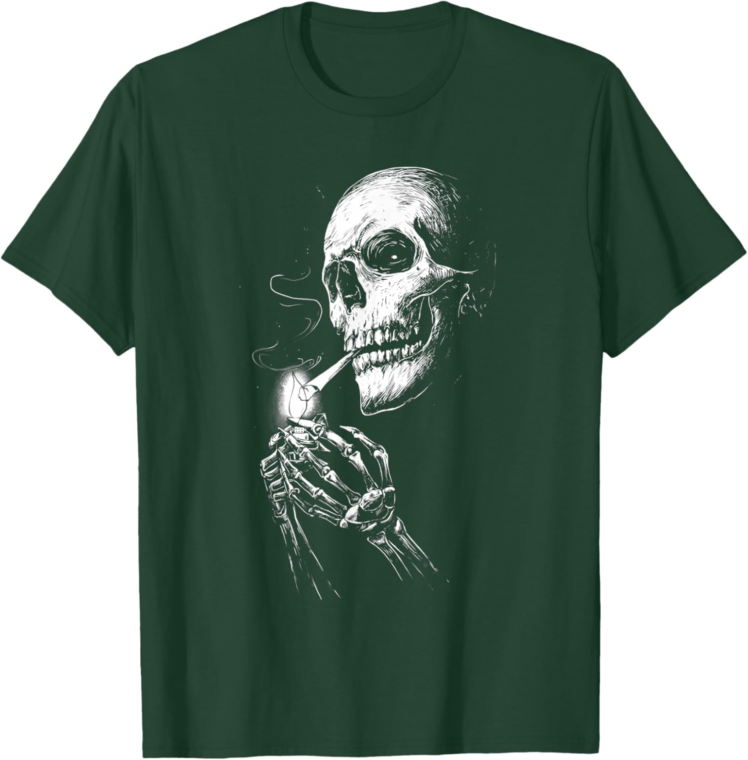 Gritty Skeleton Lighting Smoke T-Shirt - T-Shirt | Forest