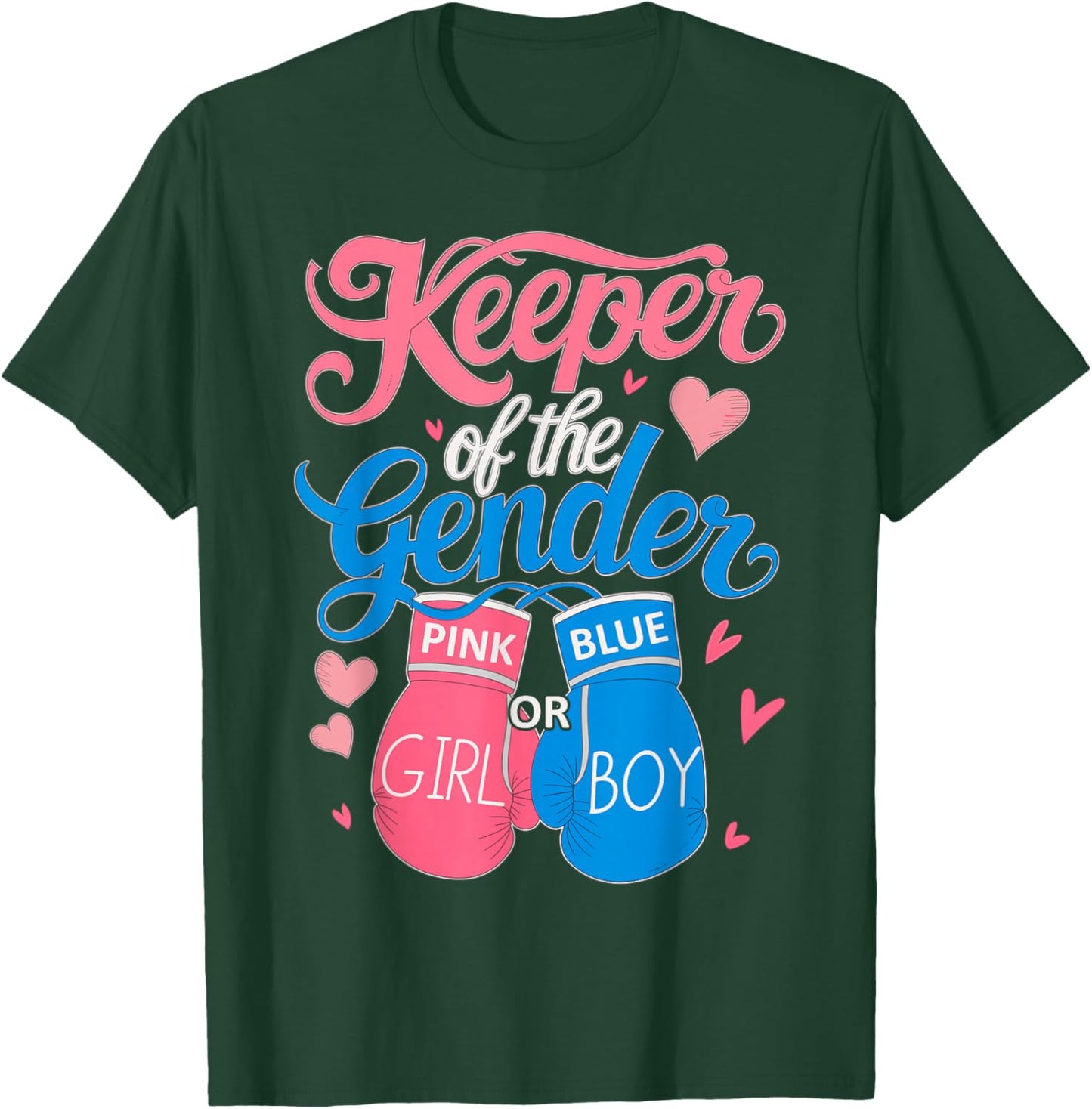 Keeper of Gender Boxing Gender Reveal Family Party T-Shirt - T-Shirt | Forest