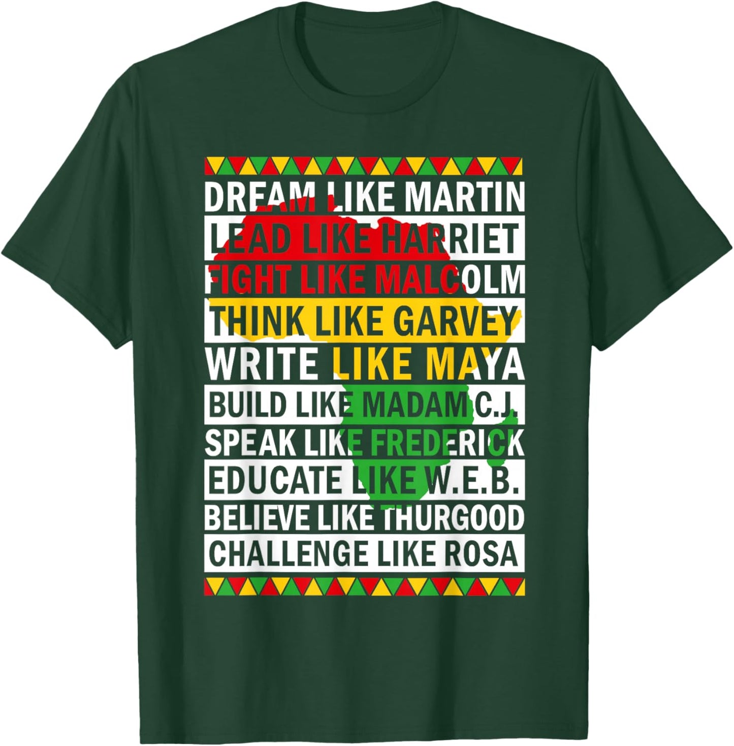 Black History Month dream Like African leader Men Women T-Shirt - T-Shirt | Forest