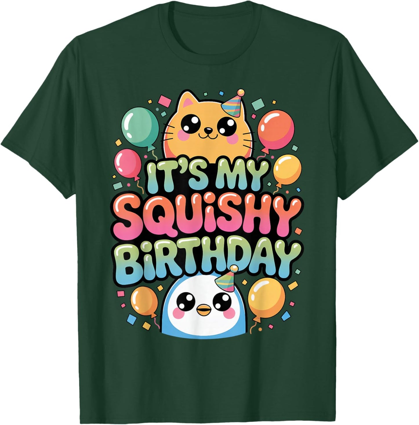 It's My Squishy Birthday Slime Squish Squad Cute Squishies T-Shirt - T-Shirt | Forest