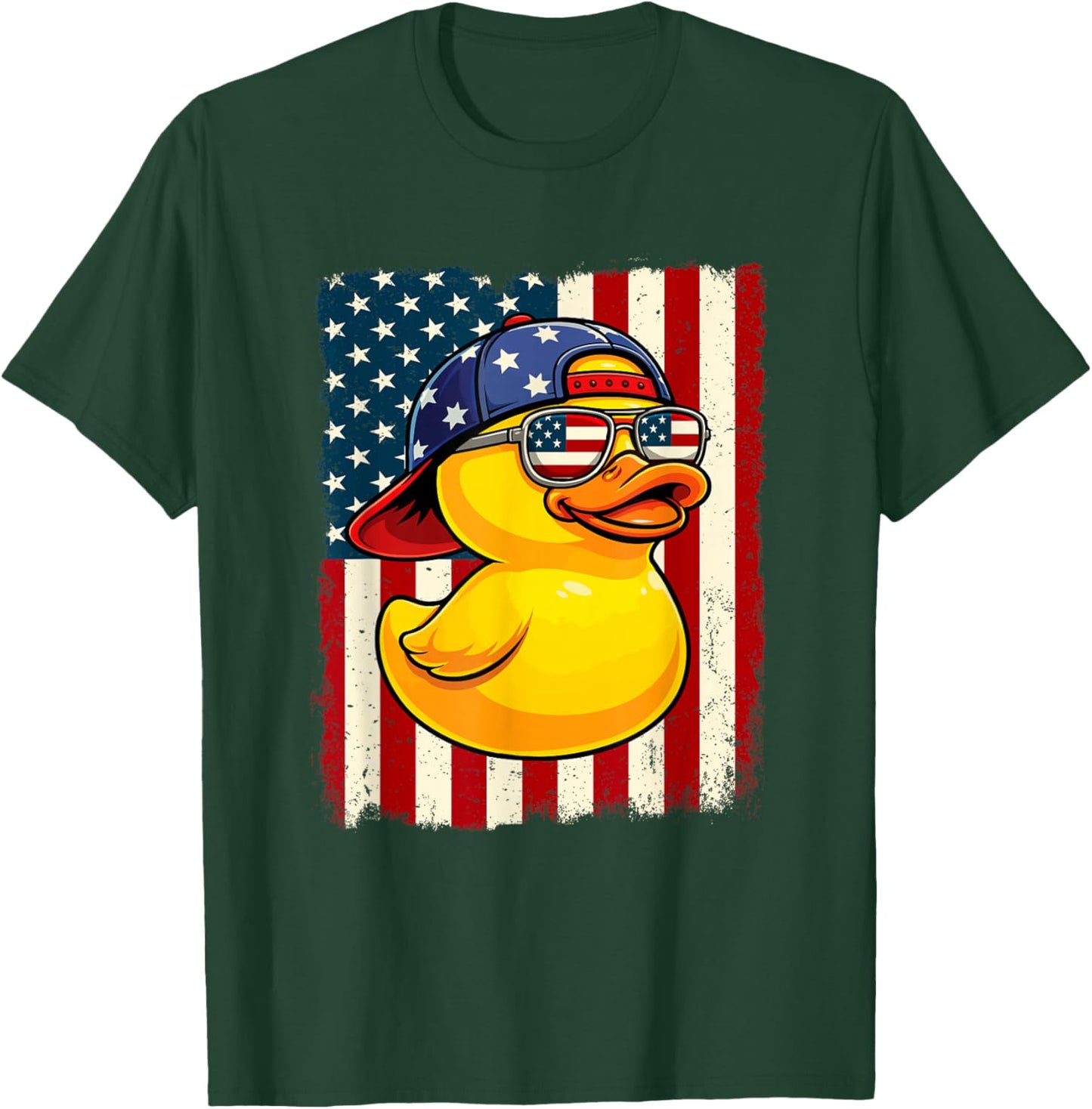 Rubber Duck US Flag - Rubber Duck Lover Duckie Duckling T-Shirt - T-Shirt | Forest