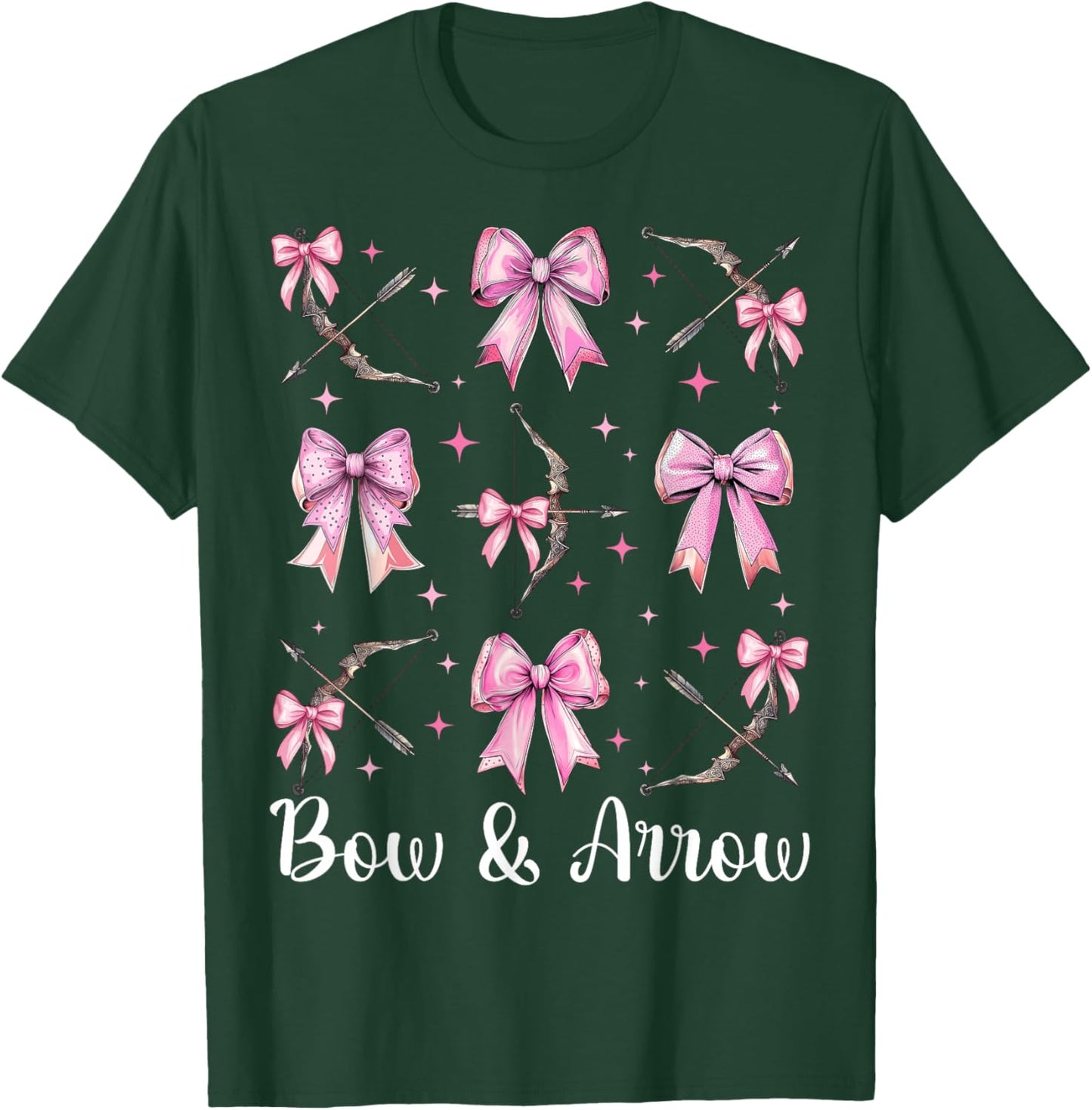 Bow & Arrow Bow Hunting Bow Hunter Archery Girl Mom Archer T-Shirt - T-Shirt | Forest