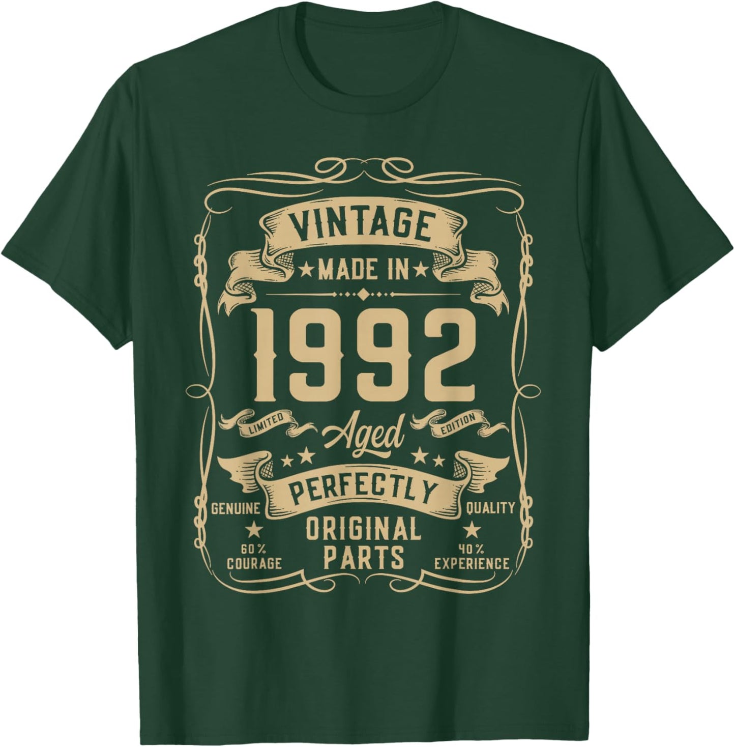 Vintage 1992 34yr 34th Birthday Gifts 34 Years Old T-Shirt - T-Shirt | Forest