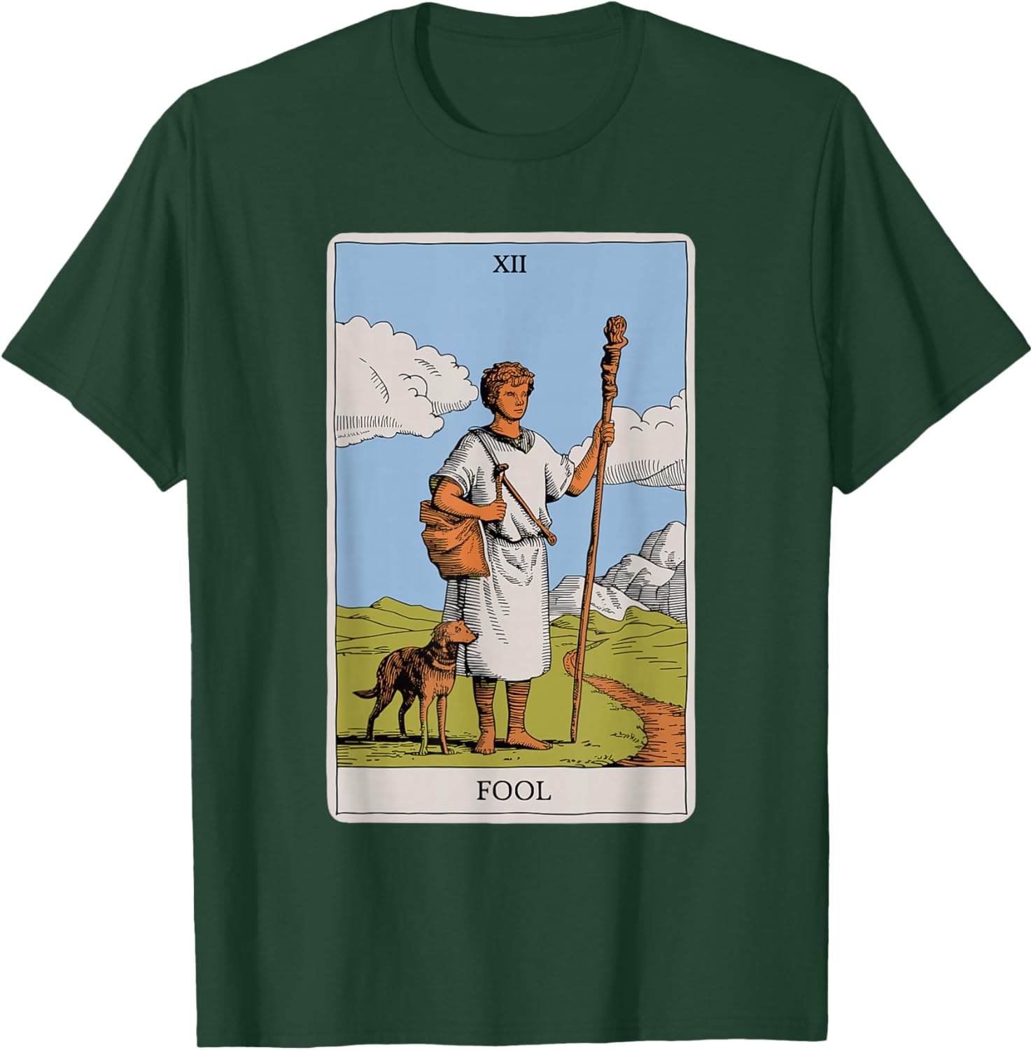 The Fool Tarot Card Vintage Design T-Shirt - T-Shirt | Forest