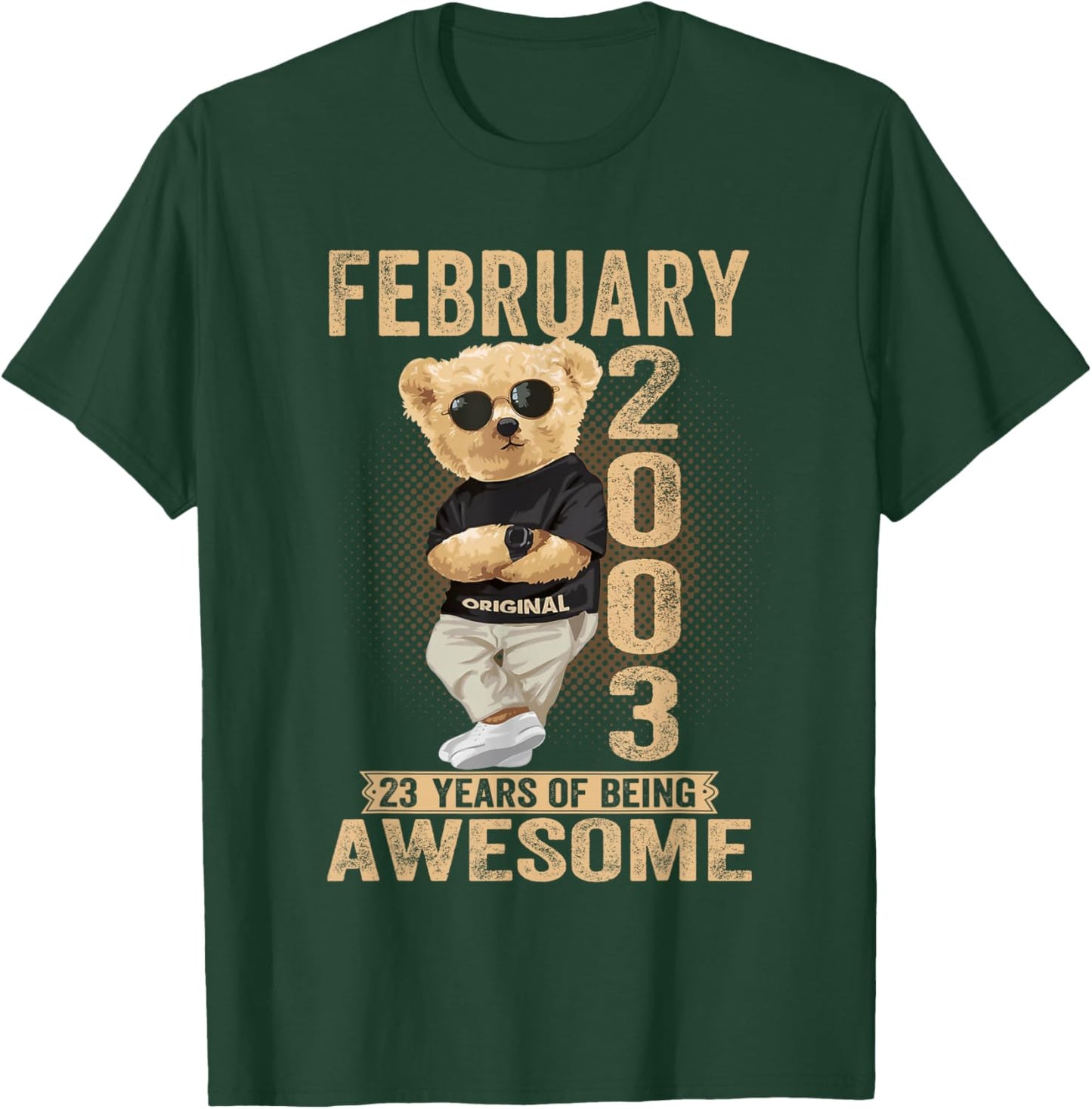 Février 2003 23e Anniversaire 2026 Femmes 23 Ans Ours en Peluche T-Shirt - T-Shirt | Forest