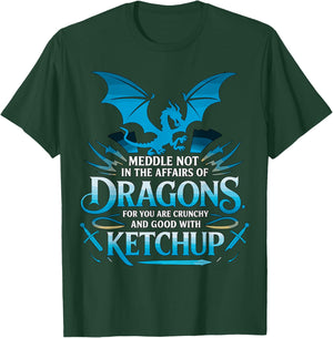Dragon Affairs Ketchup Funny Fantasy Warrior T-Shirt - T-Shirt | Forest