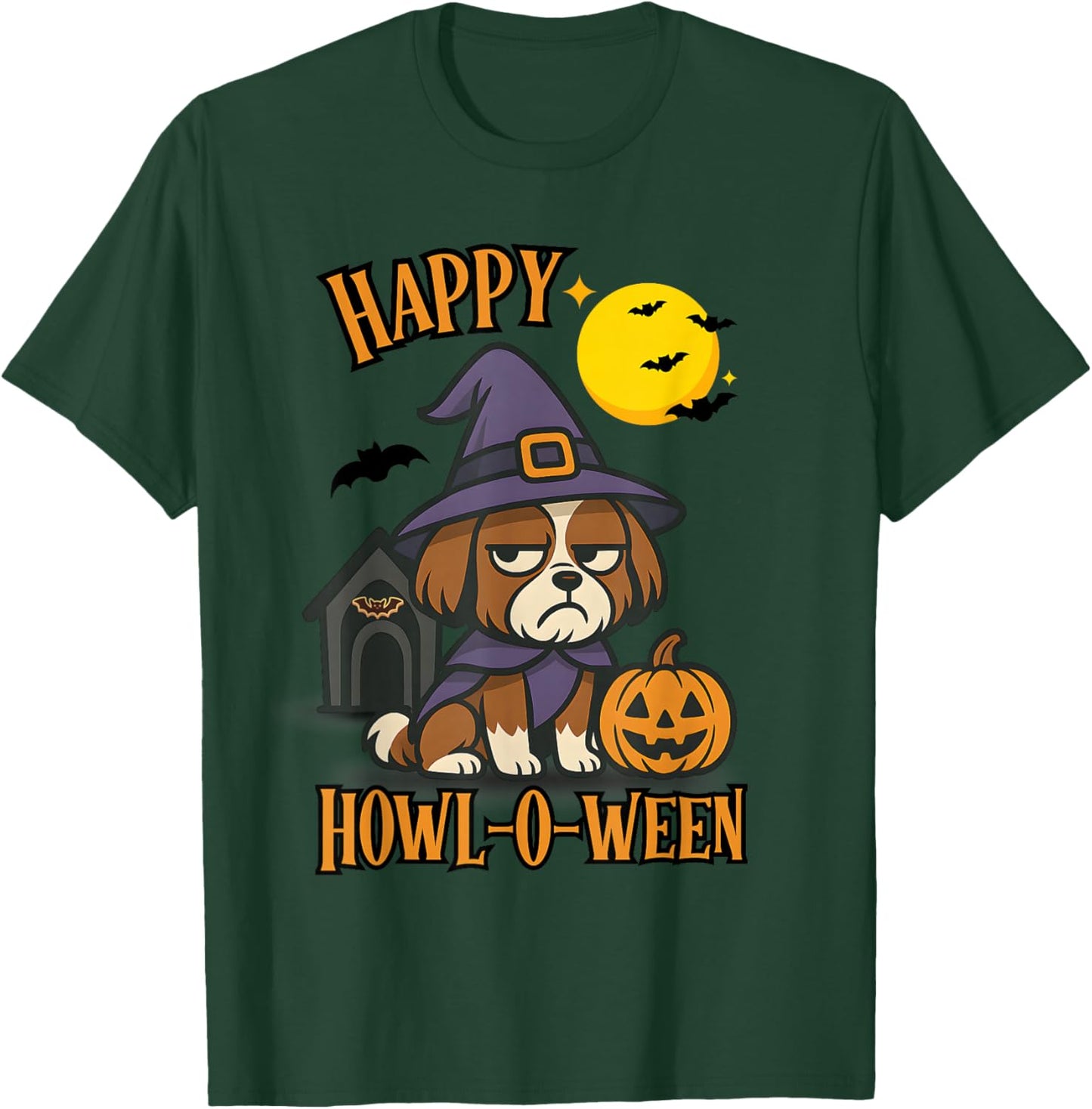 Happy Howloween Shih Tzu Side Eye Funny Dog Shirt T-Shirt - T-Shirt | Forest