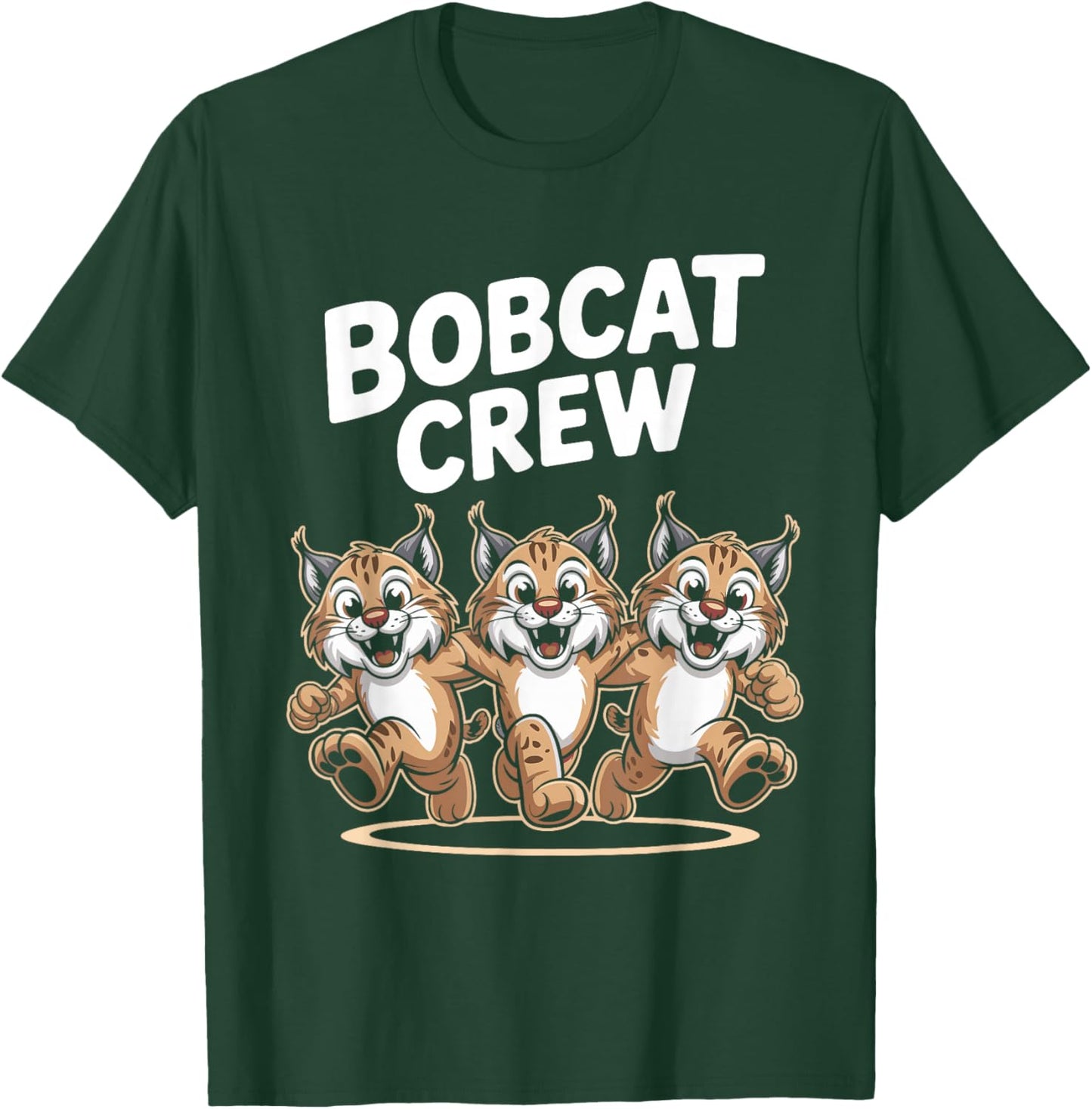 Bobcat Crew Funny Cartoon Forest Wild Cat Themed Birthday T-Shirt - T-Shirt | Forest