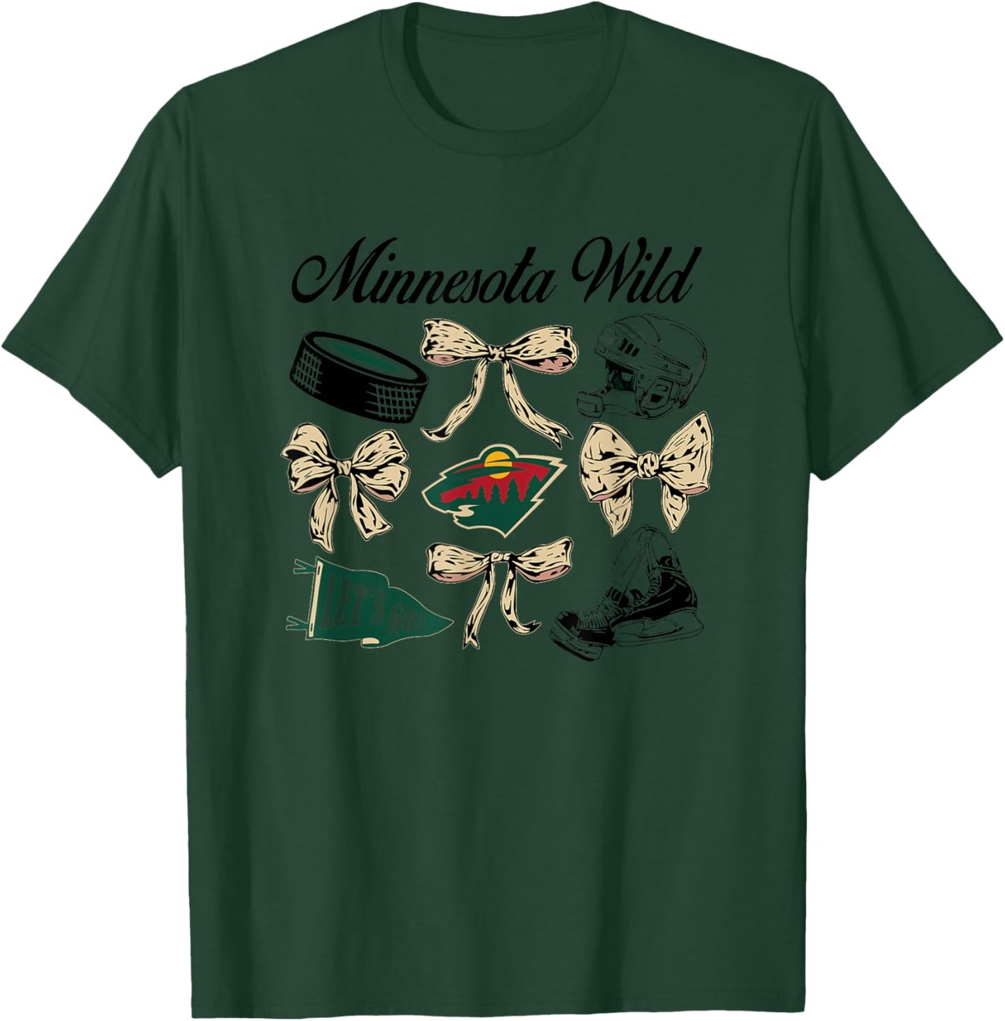 Minnesota Wild Bows White NHL Officially Licensed T-Shirt - T-Shirt | Forest