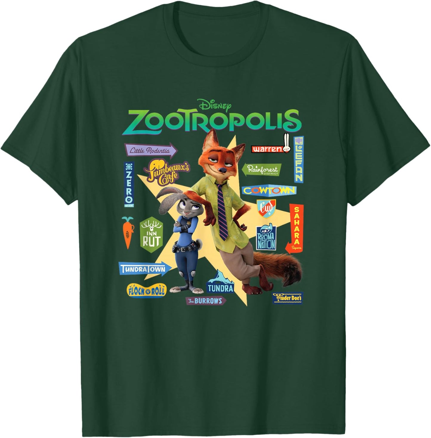Zootopia Signs T-Shirt - T-Shirt | Forest