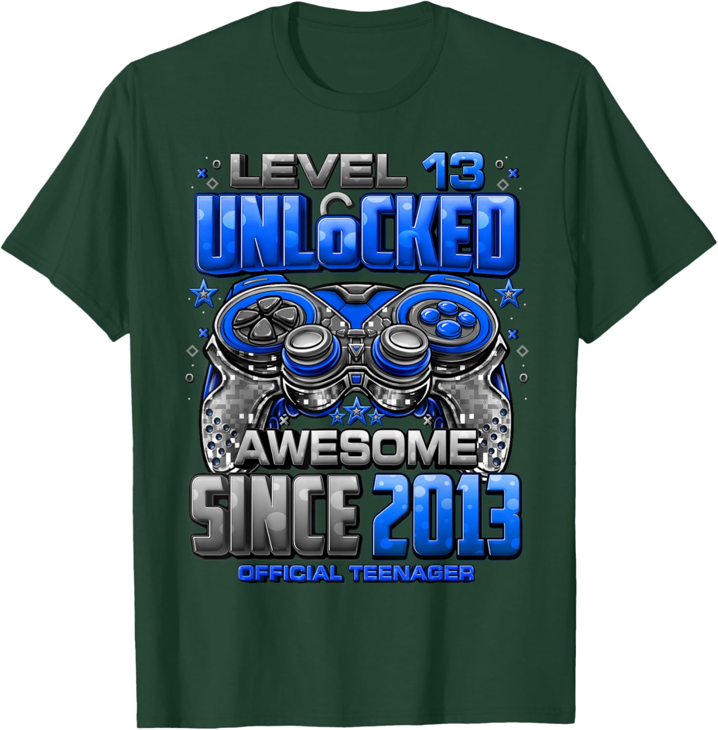 Level 13 Unlocked Awesome Since 2013 13th Birthday Gaming T-Shirt - T-Shirt | Forest