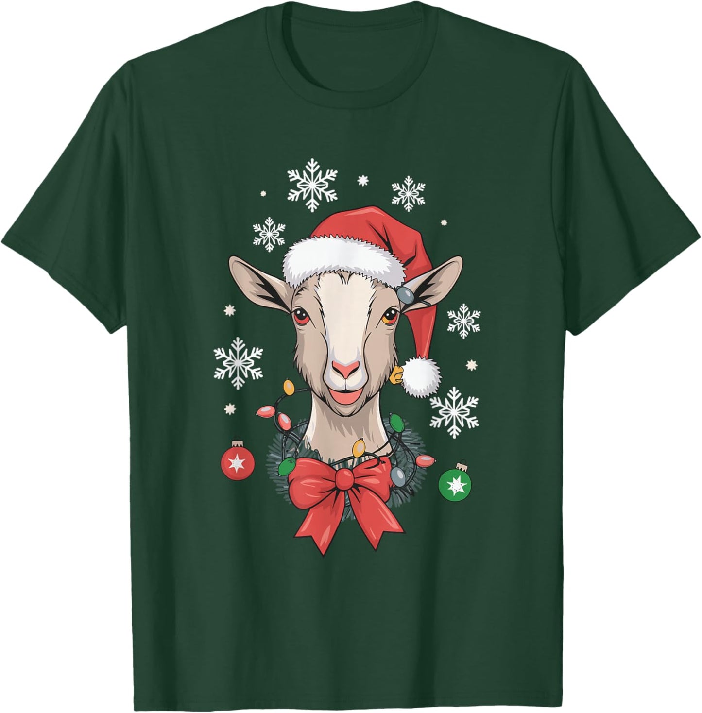 Goat Christmas T-Shirt - T-Shirt | Forest