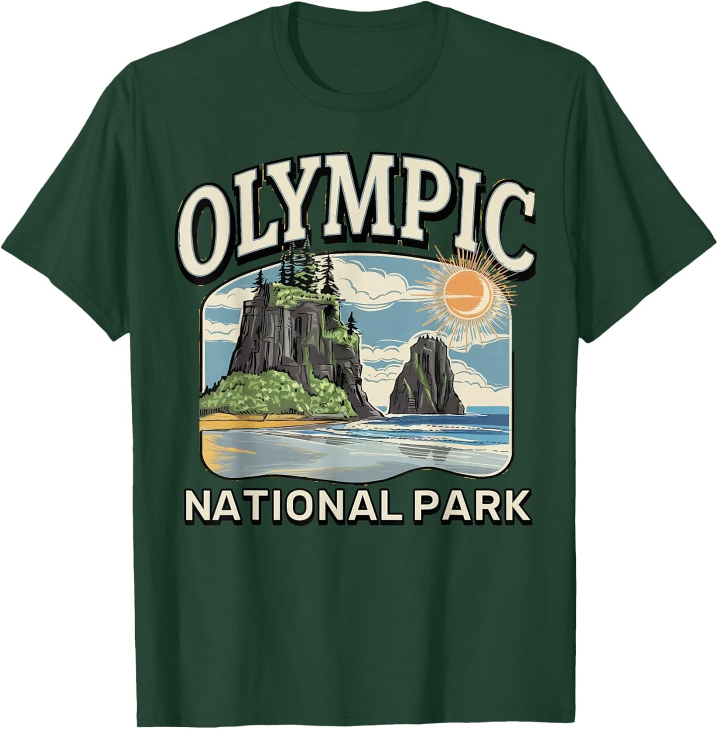 Coastal Forest Landscape Hoh Rainforest Olympic NationalPark T-Shirt - T-Shirt | Forest
