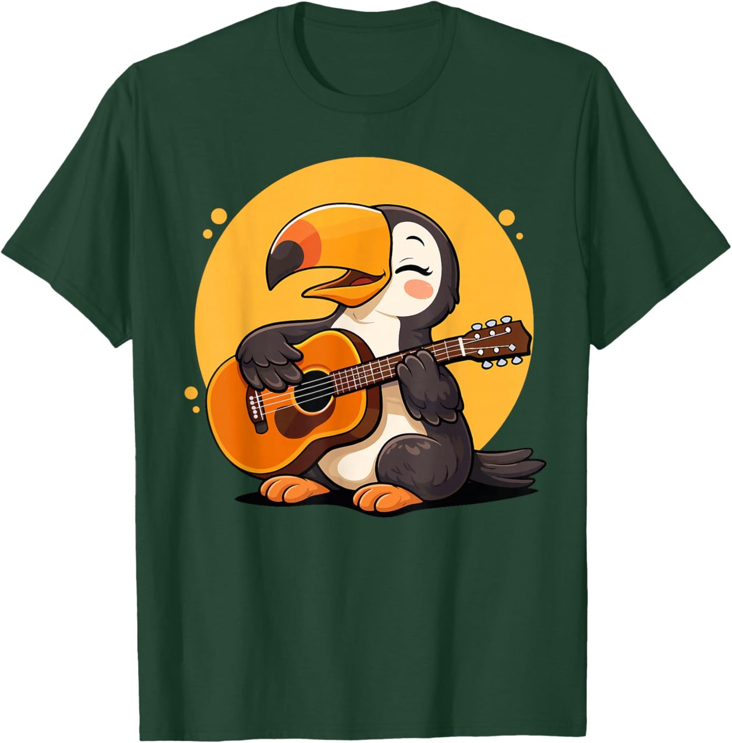 Toucan Playing Guitar Graphic Toucan Boys Girls Guitar Lover T-Shirt - T-Shirt | Forest