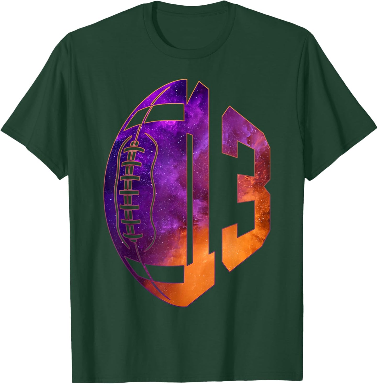 Number 13 Years Football 13TH Birthday T-Shirt - T-Shirt | Forest