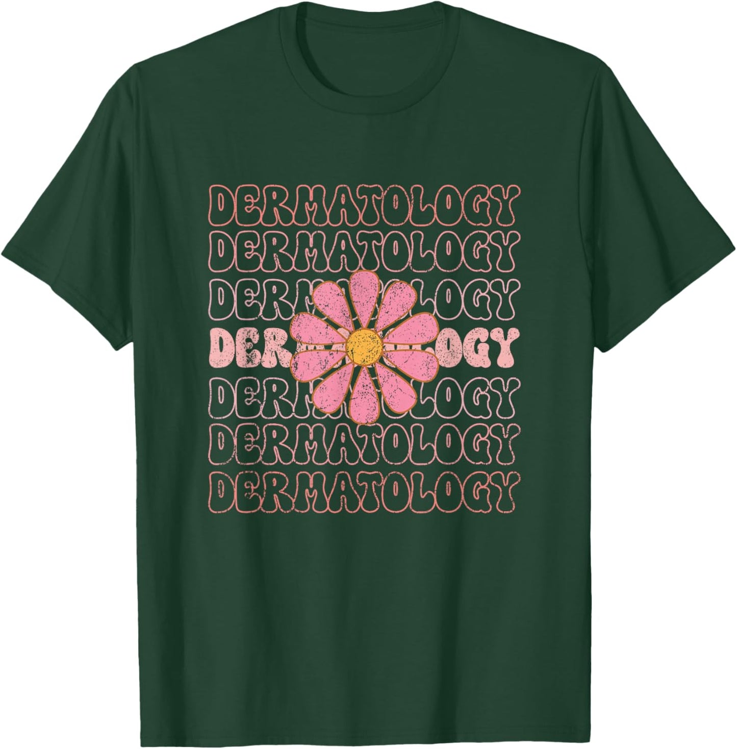 Vintage Dermatology Flower Derm Dermatologist Dermatology T-Shirt - T-Shirt | Forest