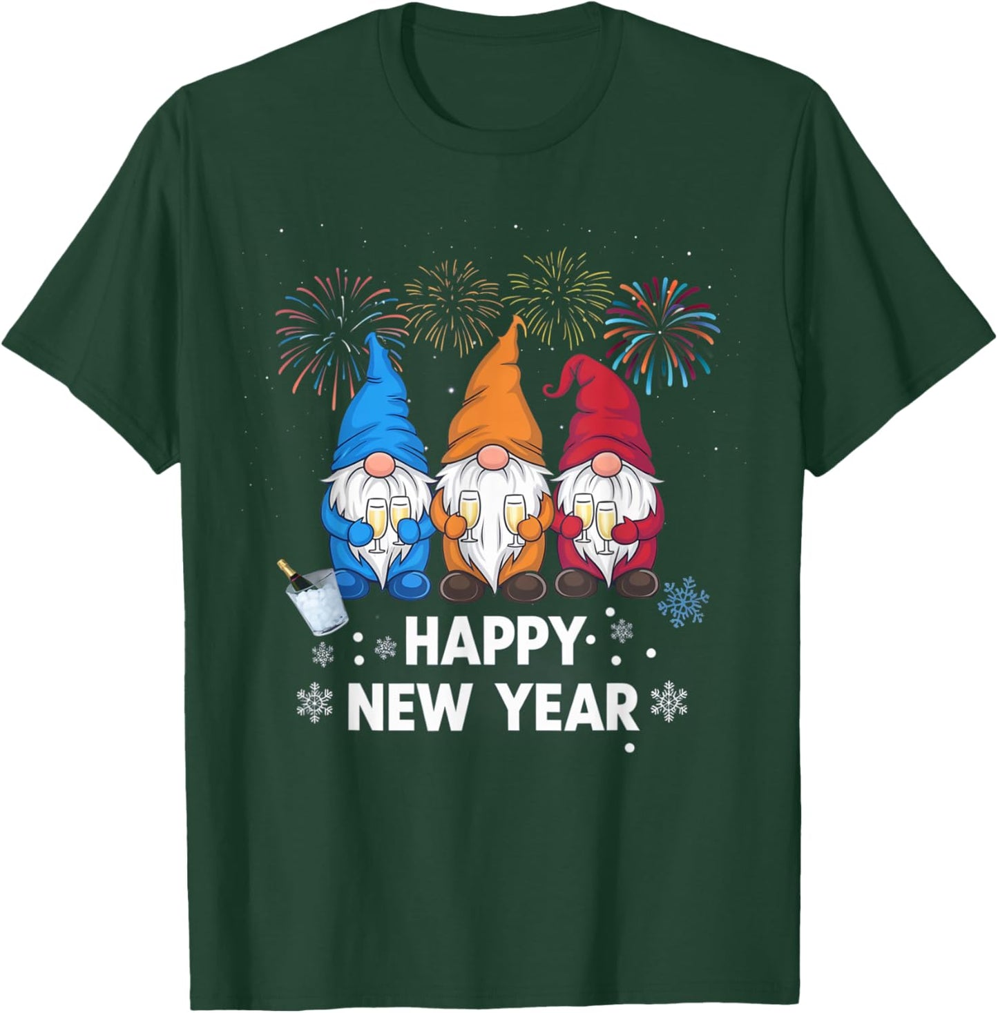 Happy New Years Eve Party Gnomes Matching Family Outfit T-Shirt - T-Shirt | Forest