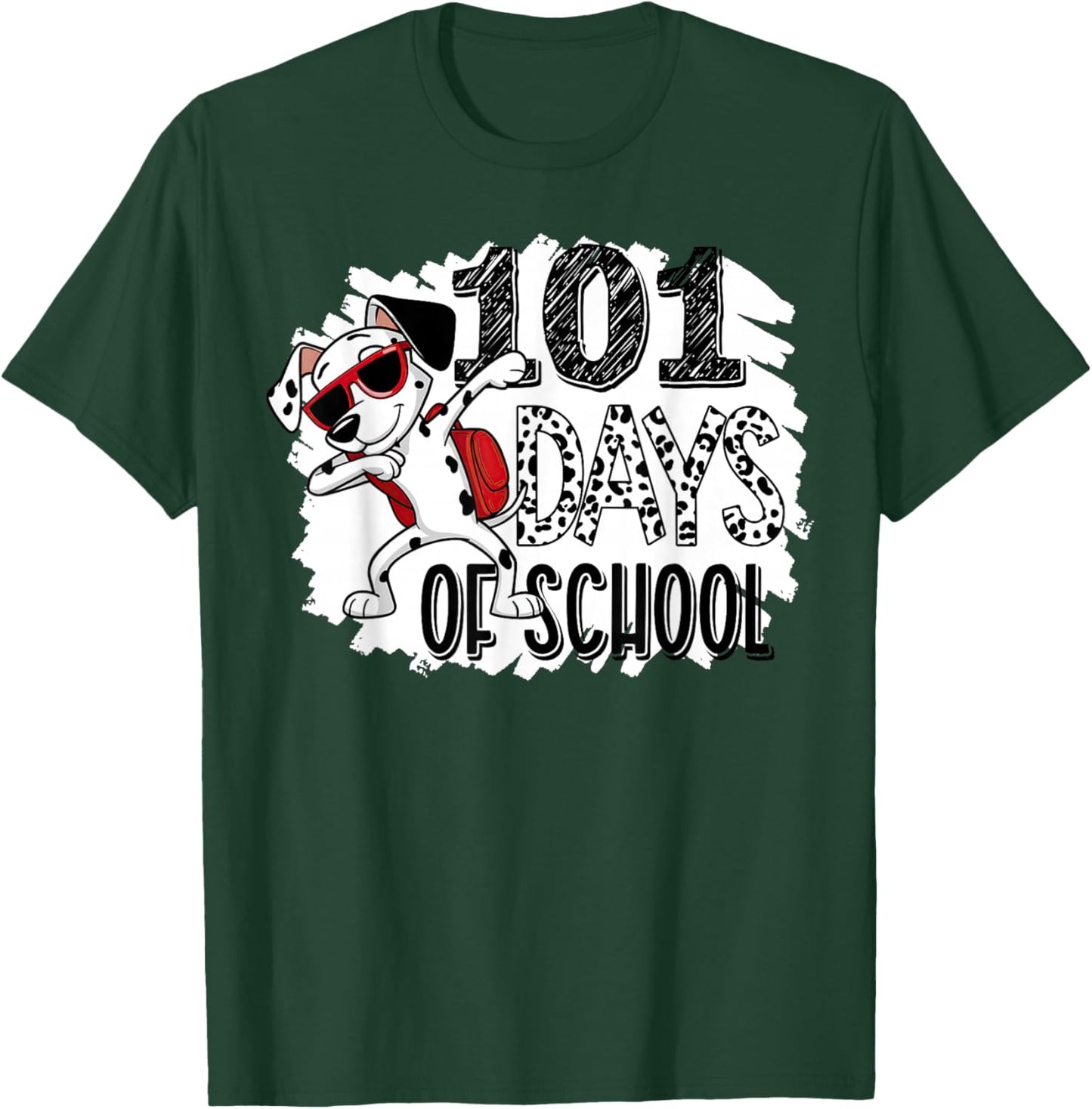 100 Days Of School Dabbing Dalmatian Dog 100th Day Of School T-Shirt - T-Shirt | Forest