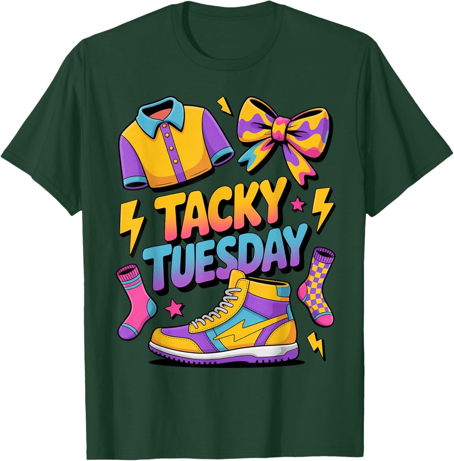Tacky Tuesday Summer Wacky Mismatch Day Tacky Day T-Shirt - T-Shirt | Forest