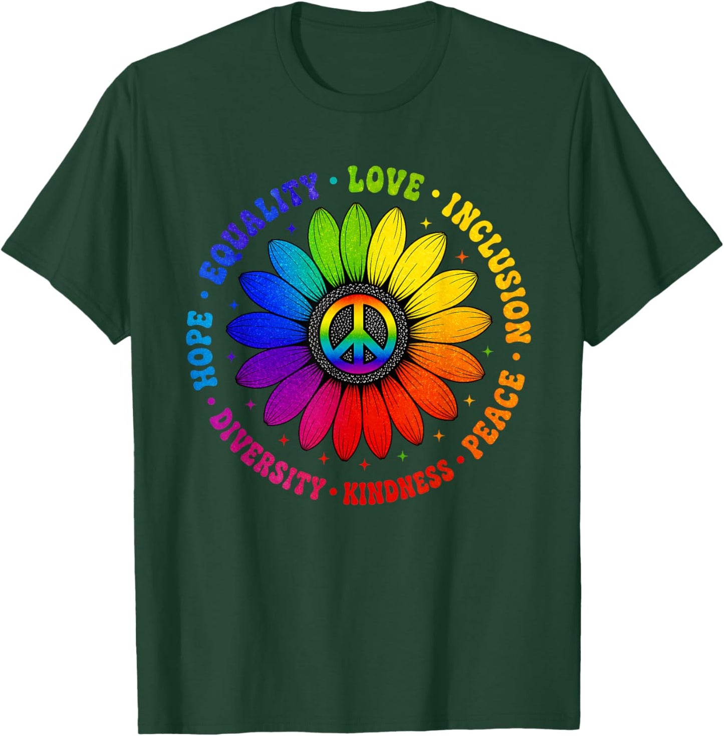 LGBTQ Kindness Peace Pansexual Bisexual Lesbian Gay Pride T-Shirt - T-Shirt | Forest
