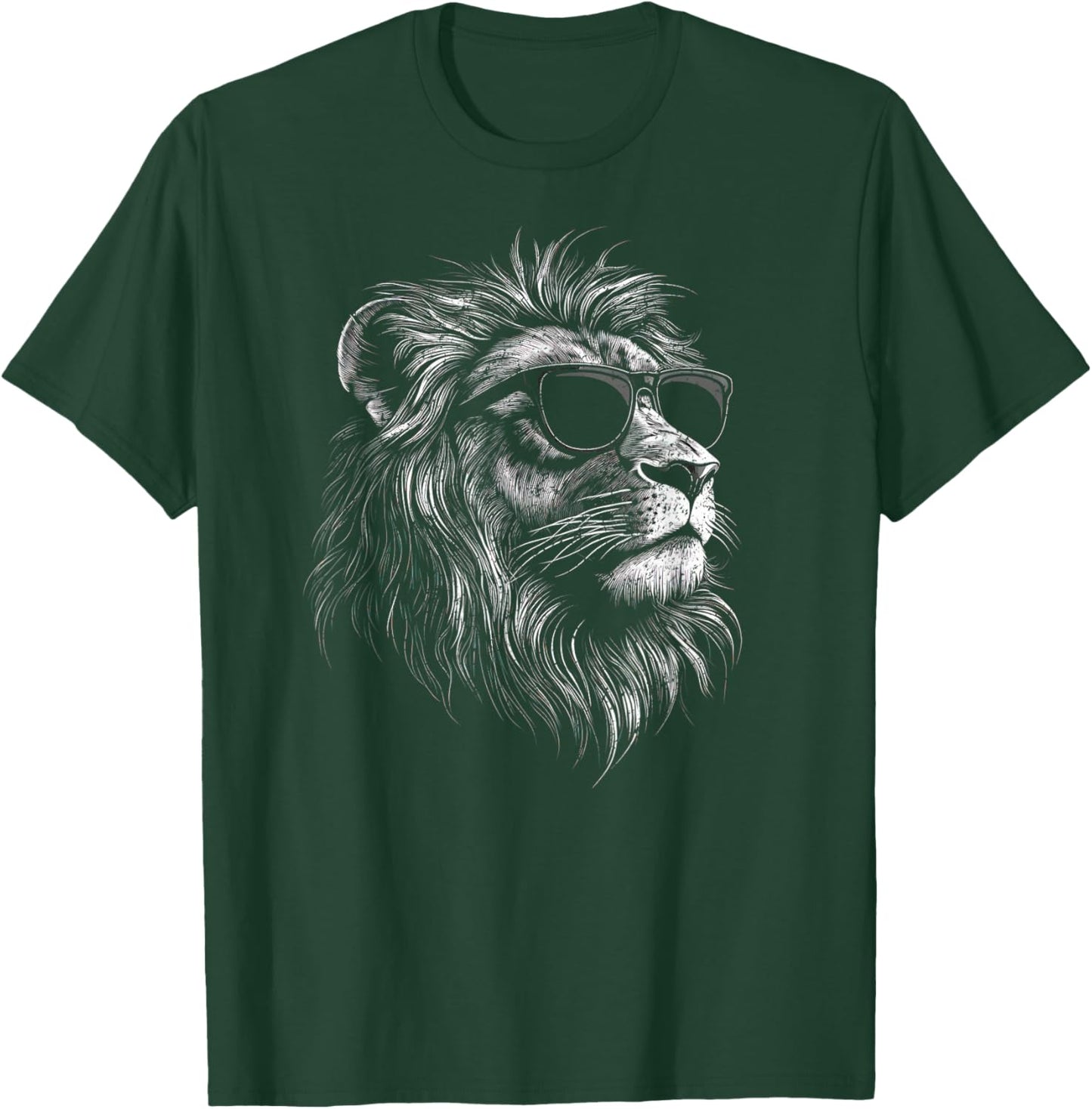 Cool Lion with Sunglasses Graphic for All Ages T-Shirt - T-Shirt | Forest