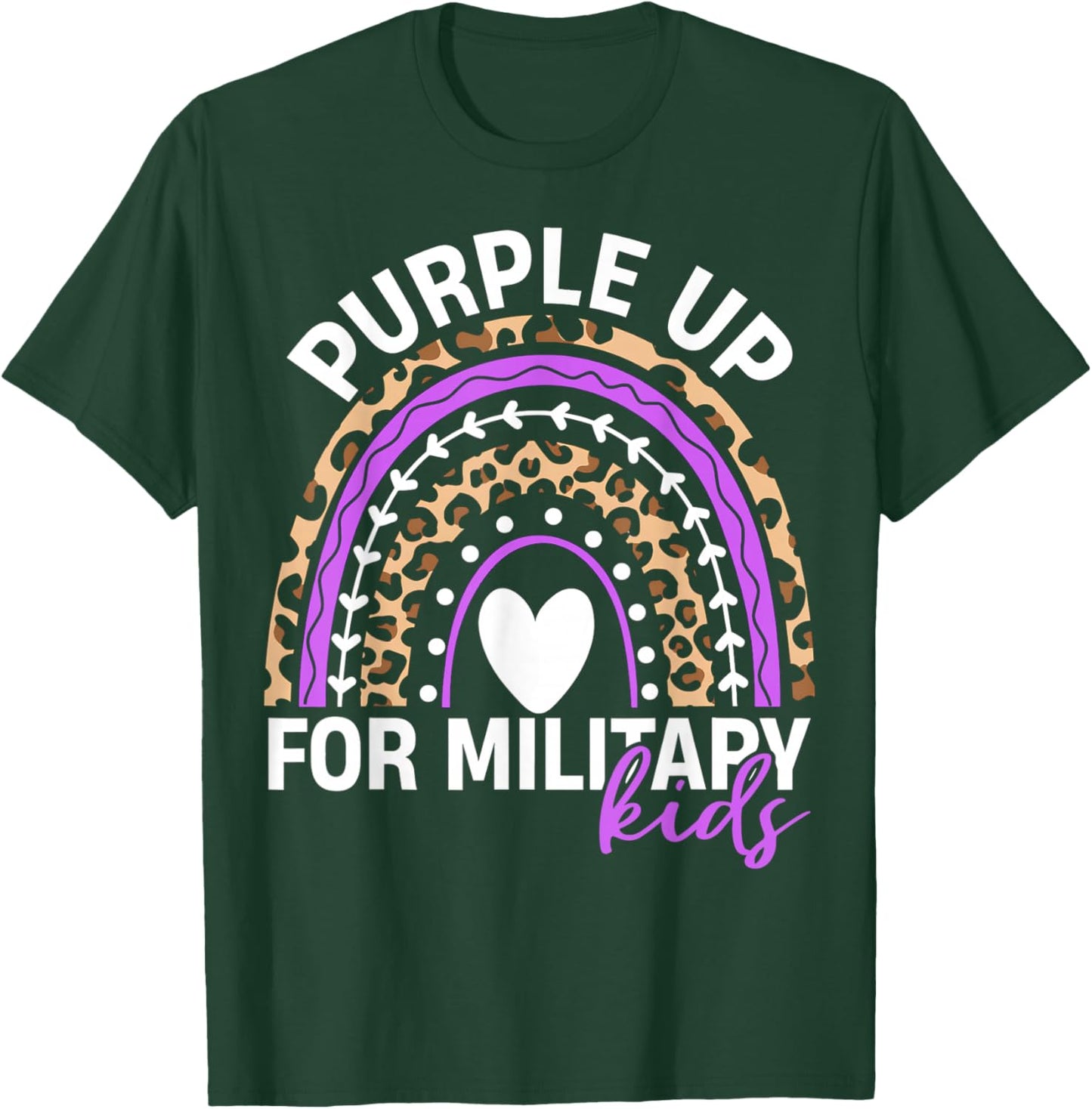 Purple Up for Military Kids Month Military Child Rainbow T-Shirt - T-Shirt | Forest