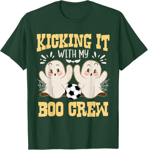 Kicking It With My Boo Crew Halloween Soccer T-Shirt - T-Shirt | Forest