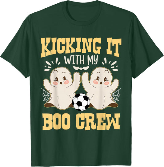 Kicking It With My Boo Crew Halloween Soccer T-Shirt - T-Shirt | Forest