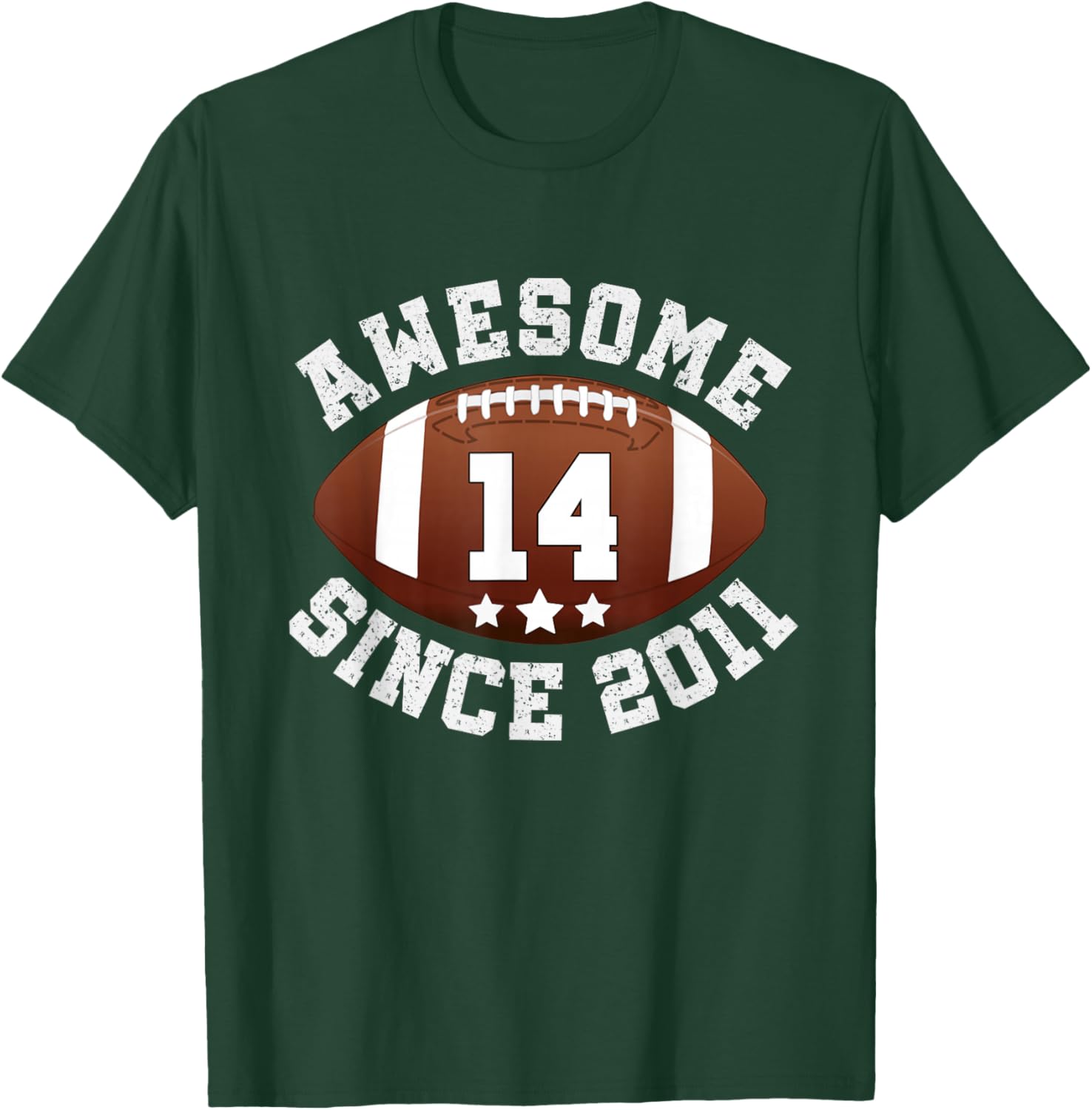 Awesome Since 2011 14 Year Old Football Player 14th Birthday T-Shirt - T-Shirt | Forest