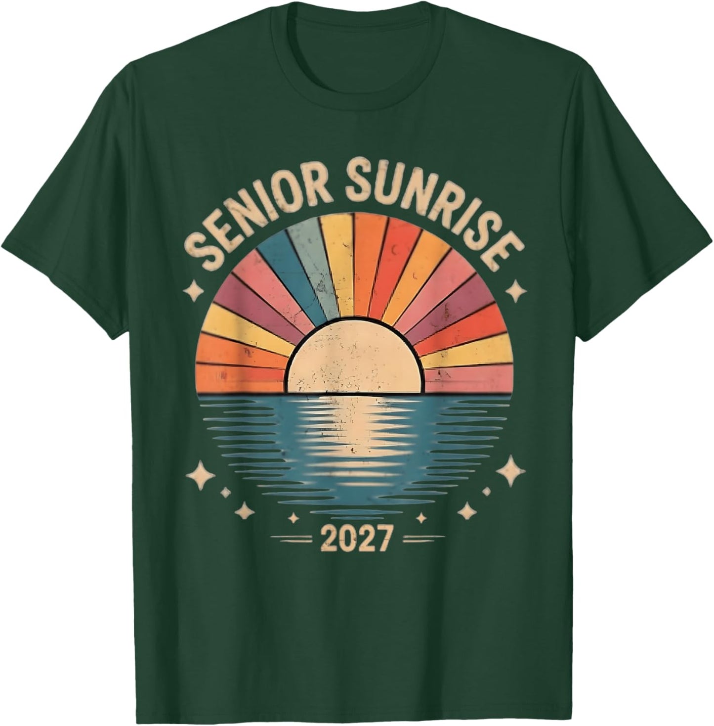 Vintage Senior Sunrise 2027 Seniors of Class Graduation T-Shirt - T-Shirt | Forest