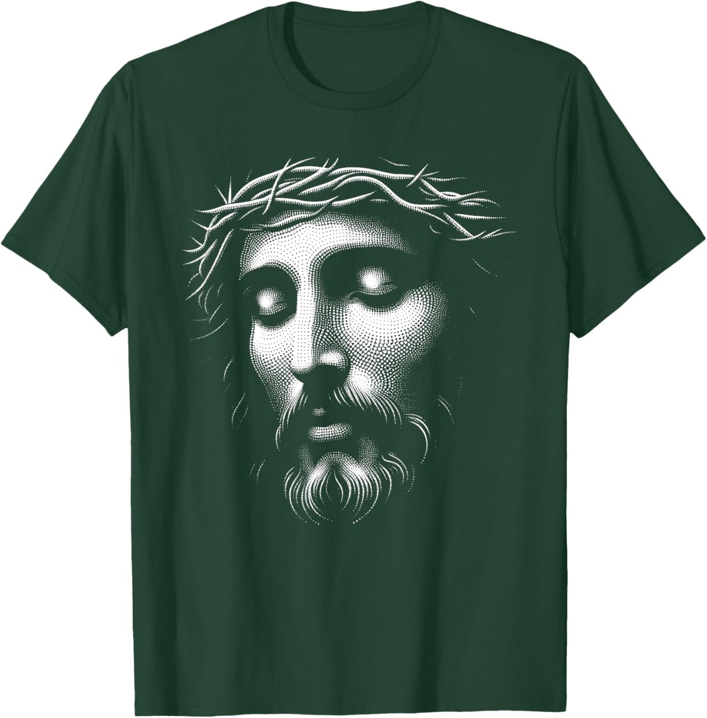 Jesus Face Image Christian Religion Christianity T-Shirt - T-Shirt | Forest