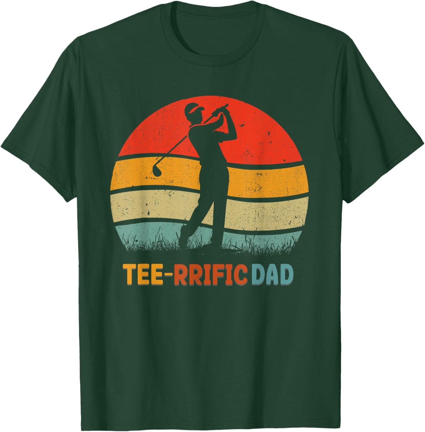 Golf Dad Father's Day Golfing Retro 70s Golfer -rrific T-Shirt - T-Shirt | Forest
