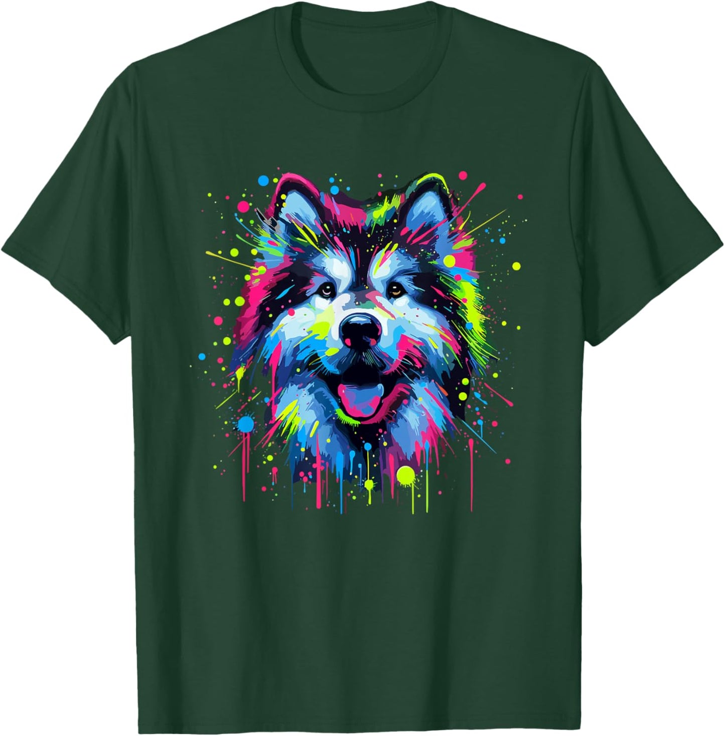 Splash Art Alaskan Malamute Malamutes T-Shirt - T-Shirt | Forest