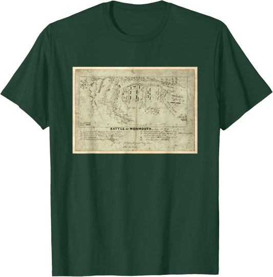 Battle of Monmouth Map (1778) T-Shirt - T-Shirt | Forest