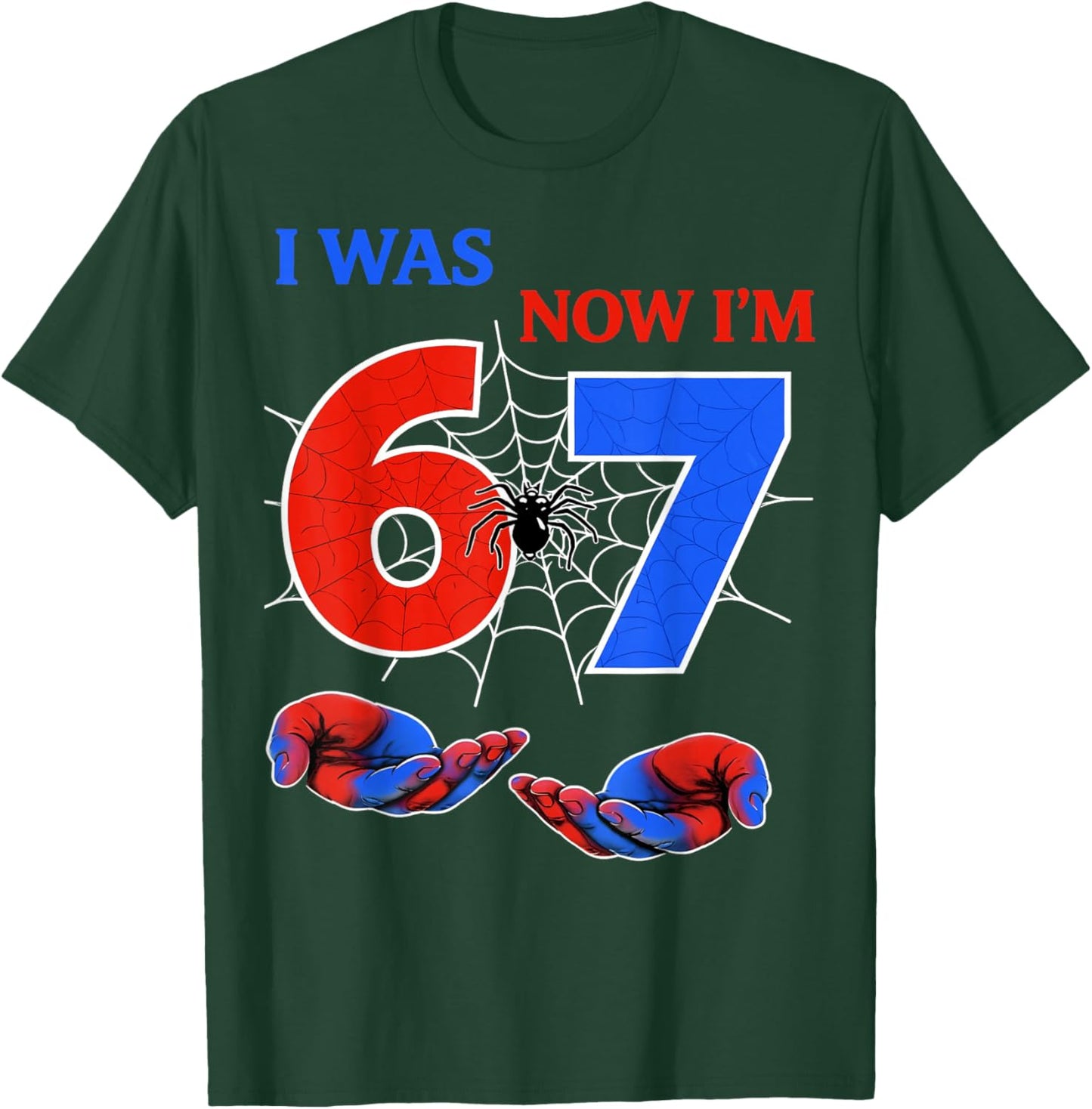 I was 6 Now I'm 7 Year Old Birthday Boy Gifts for Kids T-Shirt - T-Shirt | Forest