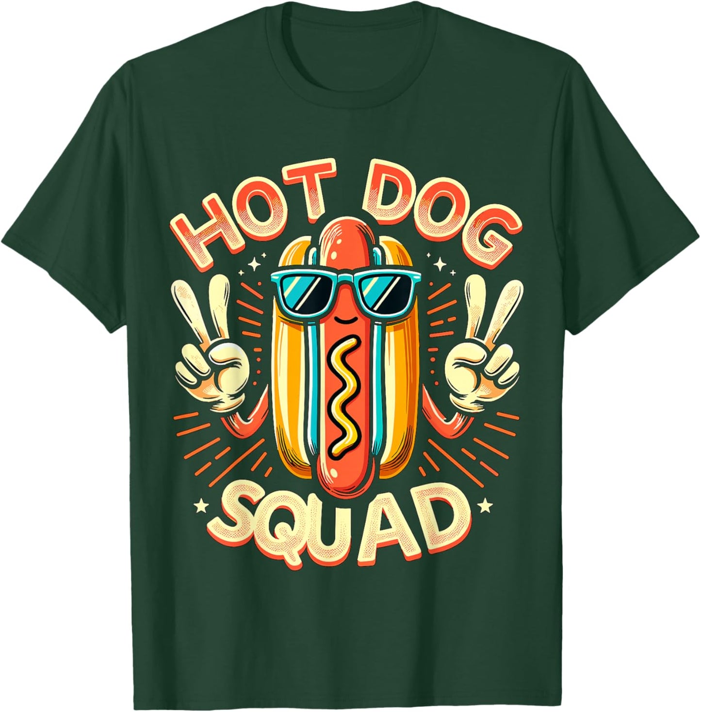 Hot Dog Squad Hot Dog Stand Team Hotdog Crew T-Shirt - T-Shirt | Forest