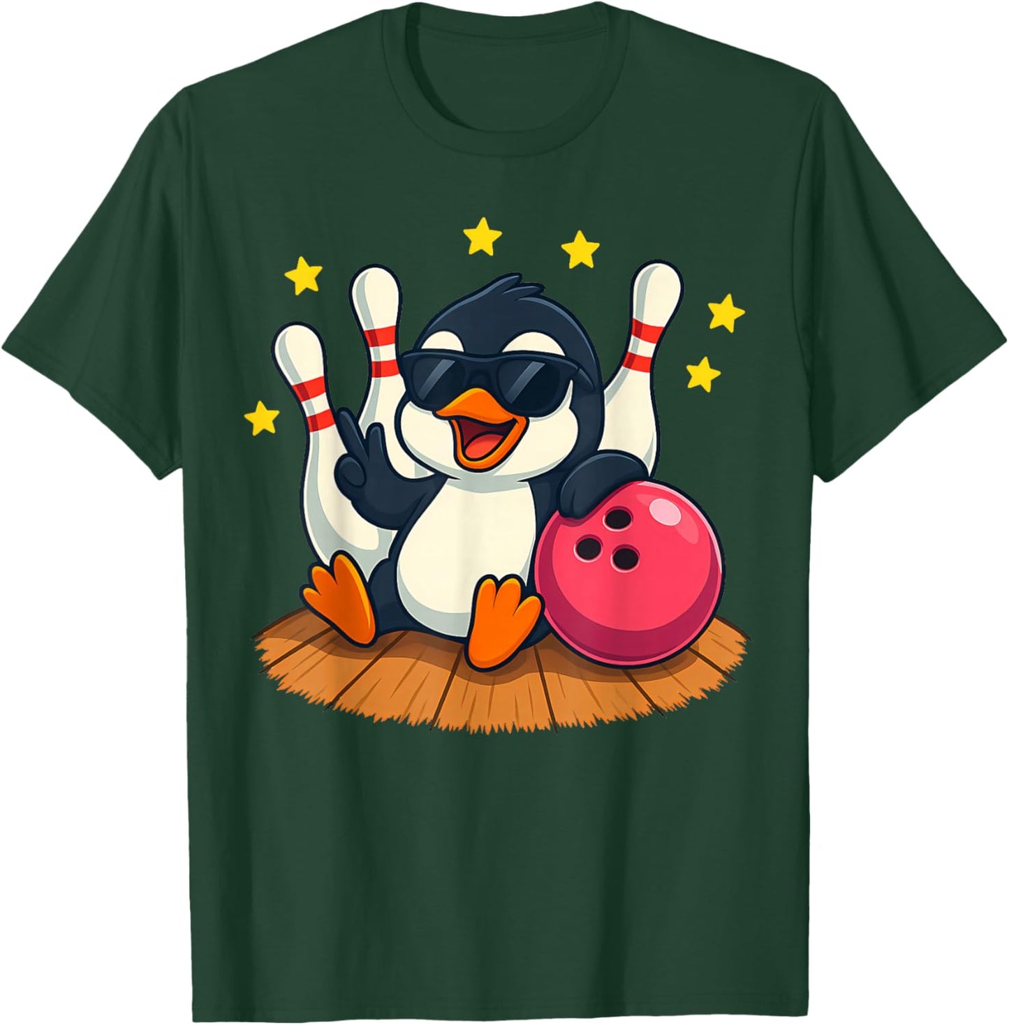 Cute Penguins with Sunglasses Playing Bowling Women T-Shirt - T-Shirt | Forest