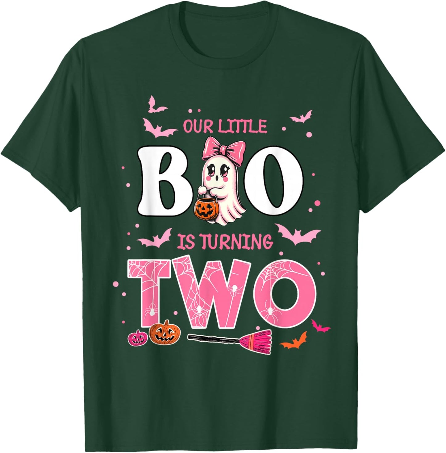 Our Little Boo is Turning Two 2nd Birthday Outfit Girl T-Shirt - T-Shirt | Forest