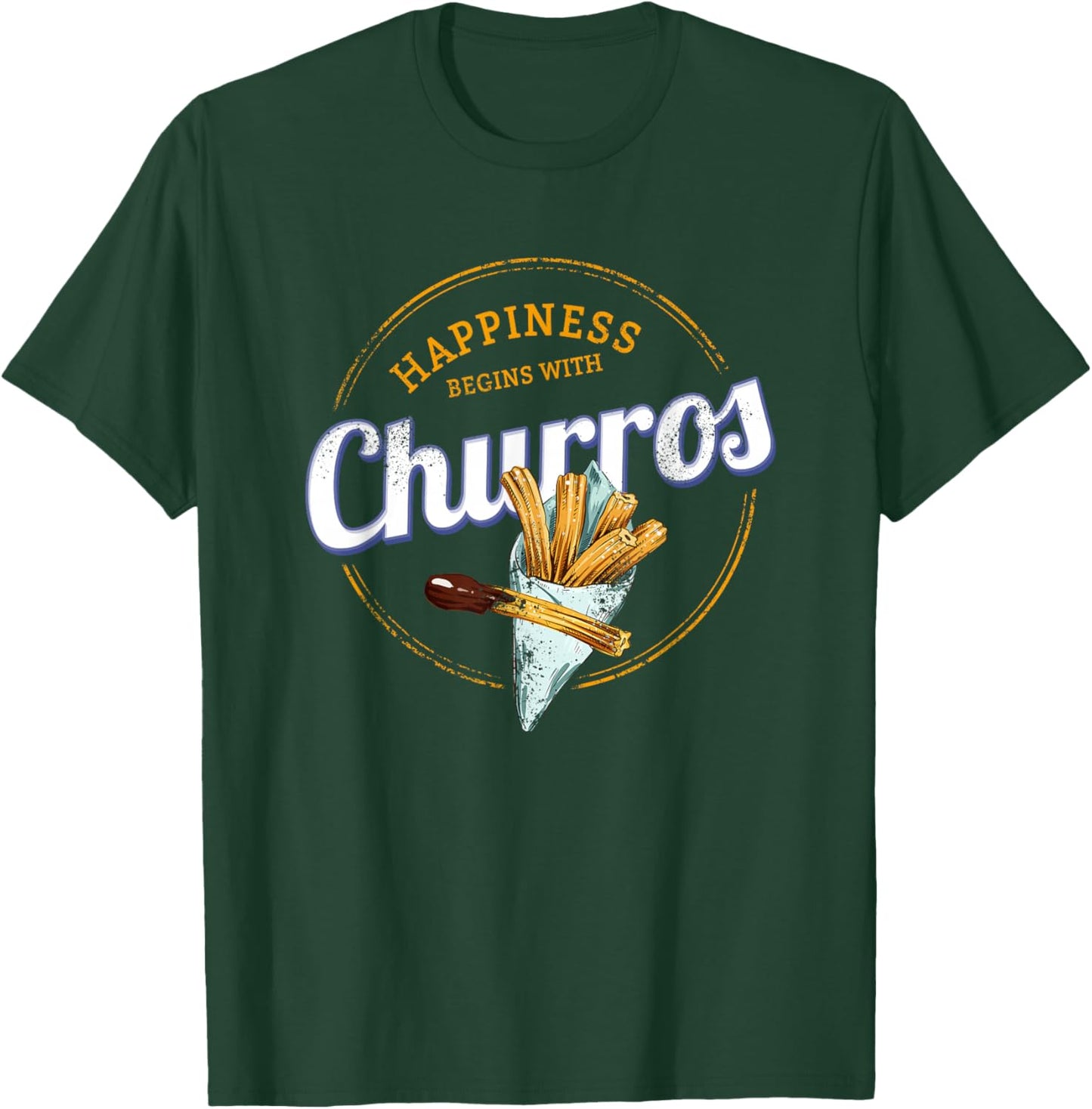 Churros Snack Vintage Dessert Retro Street Food Souvenir T-Shirt - T-Shirt | Forest
