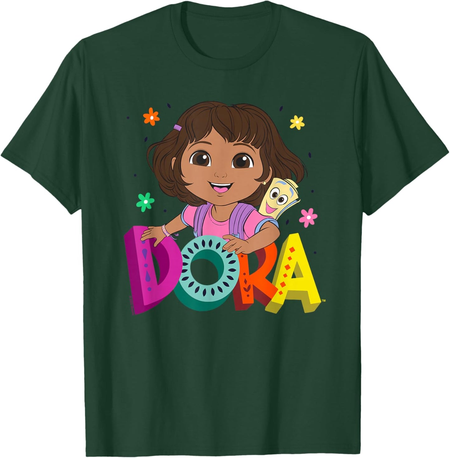 Dora (2024) Dora and Map Logo T-Shirt - T-Shirt | Forest