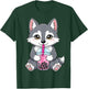 Wolf with Boba Bubble Tea Cute Kawaii T-Shirt - T-Shirt | Forest
