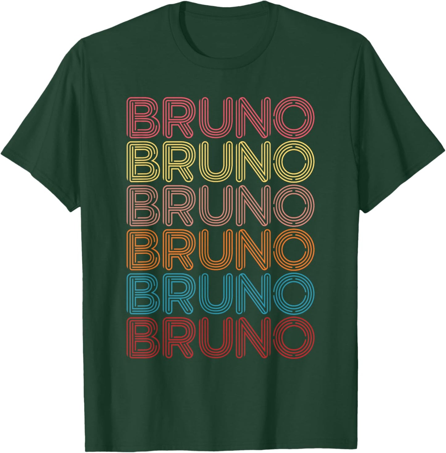 Retro Bruno First Name Boy Kids Personalized Girl Bruno T-Shirt - T-Shirt | Forest