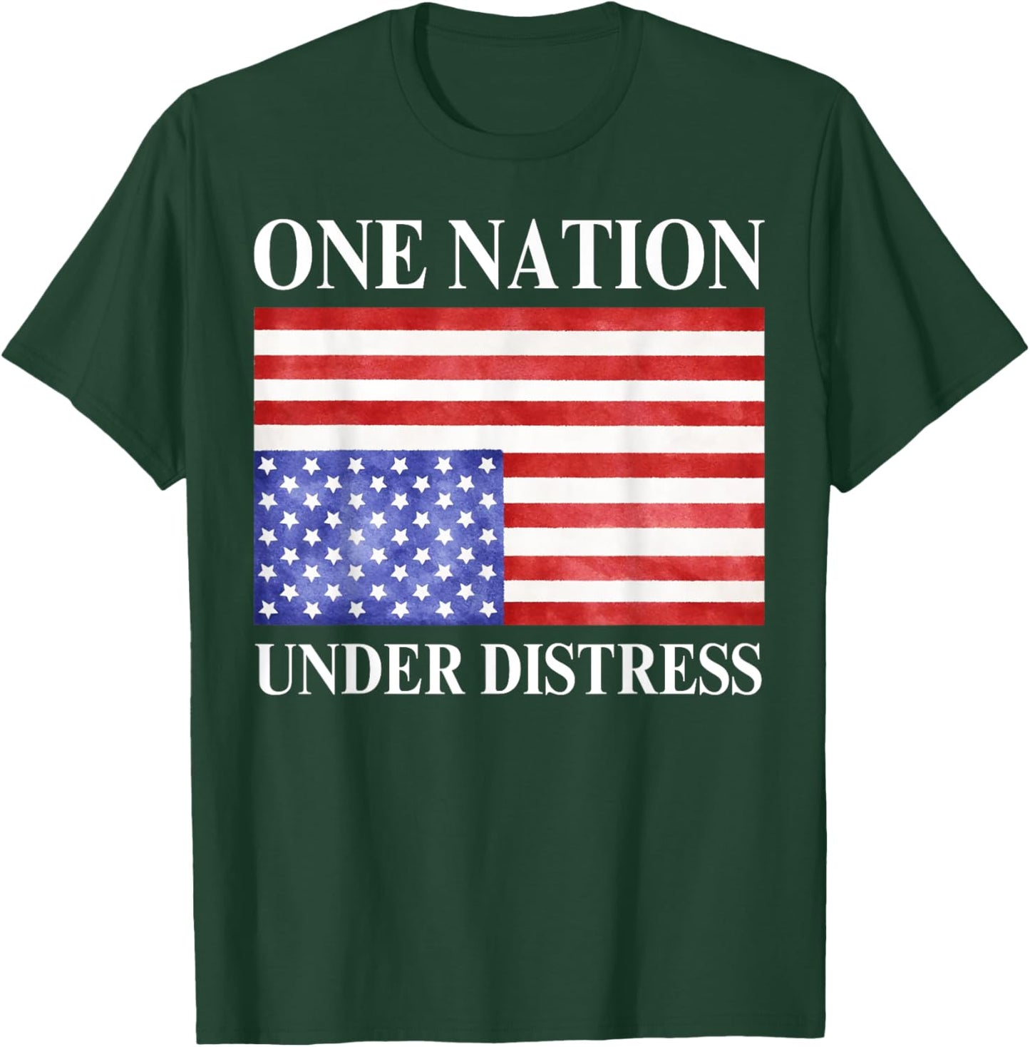 One Nation Under Vintage Distress 4th Of July American Flag T-Shirt - T-Shirt | Forest