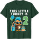 Kids This Little Turkey is 2, Boys 2nd Birthday Kids Thanksgiving T-Shirt - T-Shirt | Forest